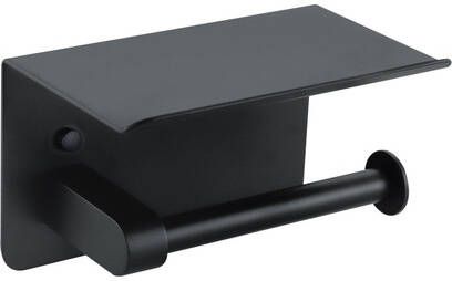 Fortifura Calvi toiletrolhouder met plateau mat zwart SW1183055