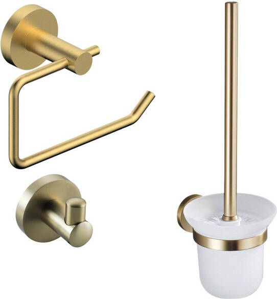 Fortifura Calvi Toiletset 3-delig Geborsteld Messing PVD (Goud) SW639937 SW639940 SW639938