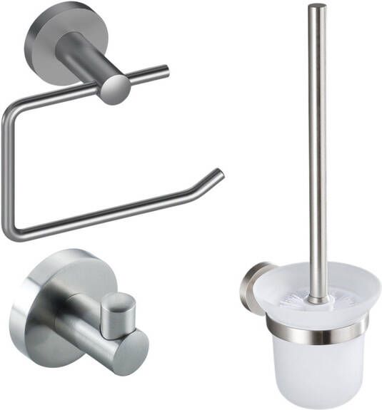 Fortifura Calvi Toiletset 3-delig Geborsteld RVS PVD (RVS) SW639927 SW639930 SW639928