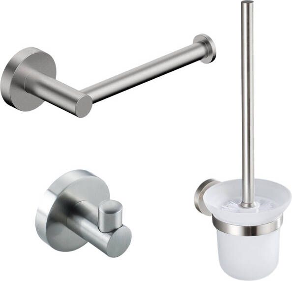 Fortifura Calvi Toiletset 3-delig Geborsteld RVS PVD (RVS) SW639927 SW639930 SW639931