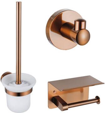 Fortifura Calvi Toiletset- toiletrolhouder- toiletborstel handoekhaak geborsteld koper PVD (Koper) SW1183051 SW970049 SW970052