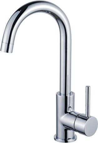 Fortifura Calvi wastafelkraan hoog draaibare uitloop chroom SW809346
