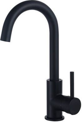 Fortifura Calvi wastafelkraan hoog draaibare uitloop mat zwart SW809347