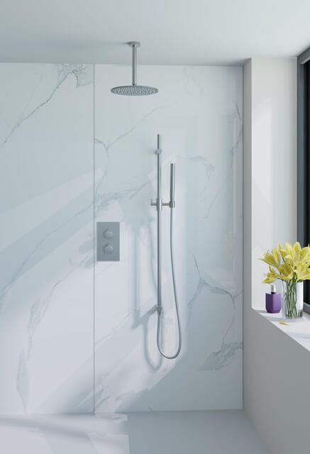 Fortifura Calvi Glijstang met geïntegreerde wandaansluitbocht 90cm Geborsteld RVS PVD (RVS) SW1111529