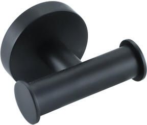 Fortifura Calvi Handdoekhaak rond dubbel mat zwart Double_Towelhook_BLM