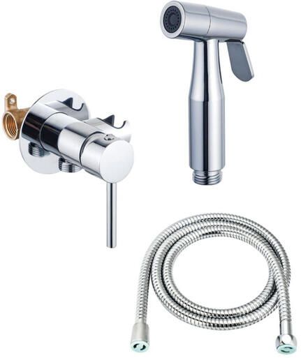 Fortifura Calvi Mengkraan Bidetset handdouchehouder -100cm doucheslang bidet handdouche chroom SW1236928 SW1212632 SW970015