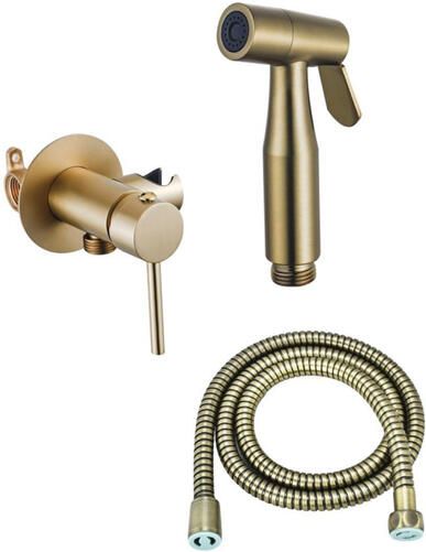Fortifura Calvi Mengkraan Bidetset handdouchehouder -100cm doucheslang bidet handdouche geborsteld messing SW1236931 SW1212631 SW970018