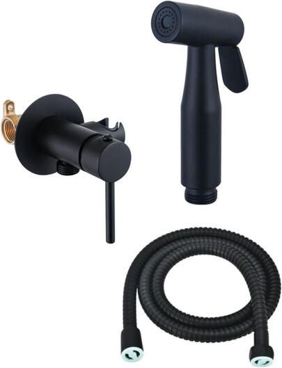 Fortifura Calvi Mengkraan Bidetset handdouchehouder -100cm doucheslang bidet handdouche mat zwart SW1236929 SW1212628 SW970016
