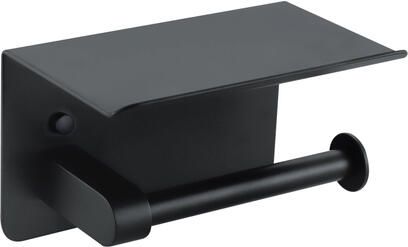 Fortifura Calvi toiletrolhouder met plateau mat zwart SW1183055