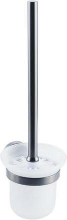 Fortifura Calvi Toiletset 3-delig toiletrolhouder zonder klep toiletborstel handdoekhaak dubbel rond Geborsteld Gunmetal PVD SW721176 SW1211595 SW721173