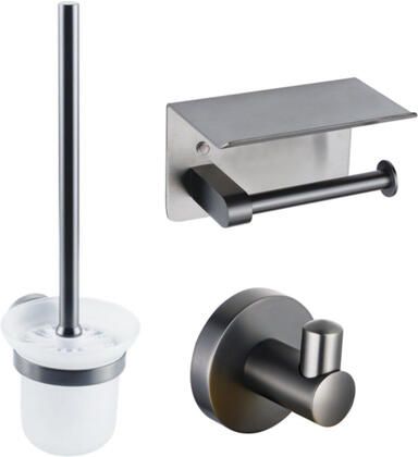 Fortifura Calvi Toiletset- toiletrolhouder- toiletborstel handoekhaak geborsteld gunmetal PVD SW1183052 SW721175 SW721173