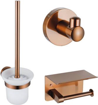Fortifura Calvi Toiletset- toiletrolhouder- toiletborstel handoekhaak geborsteld koper PVD (Koper) SW1183051 SW970049 SW970052