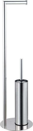 Fortifura Calvi vrijstaande toiletrolhouder met toiletborstel chroom SW1189057