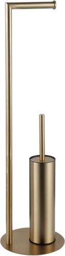 Fortifura Calvi vrijstaande toiletrolhouder met toiletborstel Geborsteld Messing PVD (Goud) SW1189060