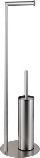 Fortifura Calvi vrijstaande toiletrolhouder met toiletborstel Geborsteld RVS PVD (RVS) SW1189059
