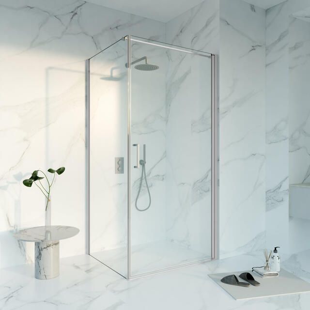 Fortifura Galeria Douchecabine 80x180x200 Profiel veiligheidsglas anti kalk Geborsteld RVS PVD (RVS) SW1122481 SW797920 SW797908