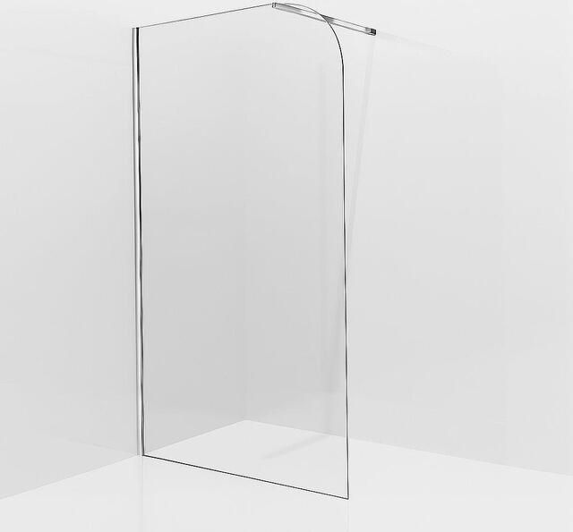 Fortifura Galeria Inloopdouche 120x200cm afgeronde glaswand helder glas wandarm Chroom SW1245011 SW797904