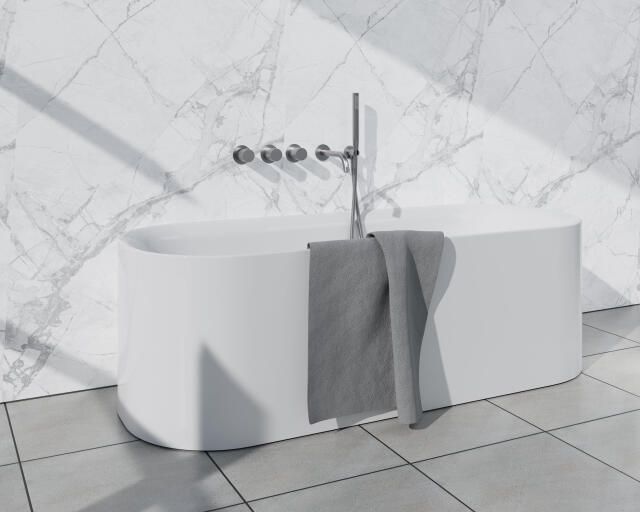 Fortifura Nebbio Badcombinatie-set thermostaatkraan wandaansluitbocht met handdouchehouder- gladde doucheslang staaf handdouche uitloop geborsteld RVS SW1183066 2x SW1183076 2x SW1183079 SW542645 SW728