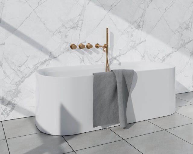 Fortifura Nebbio Badcombinatie-set thermostaatkraan wandaansluitbocht met handdouchehouder- gladde doucheslang staaf handdouche uitloop geborsteld messing SW1183067 2x SW1183076 2x SW1183080 SW720569 SW728