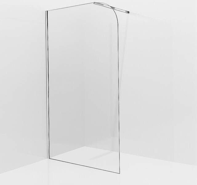 Fortifura Galaria Inloopdouche 90x200cm afgeronde glaswand helder glas wandarm chroom SW1245009 SW797904