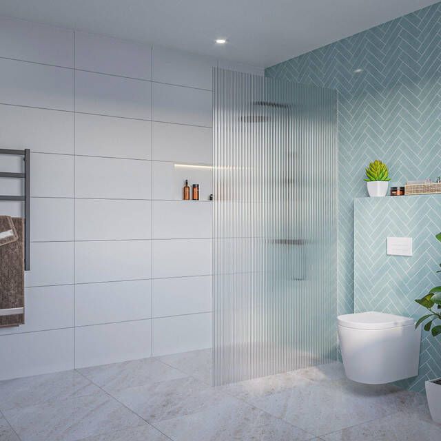Fortifura Galeria Inloopdouche ribbel glas 120x200cm 8mm nano blind inbouw profiel SW797953 SW1102415