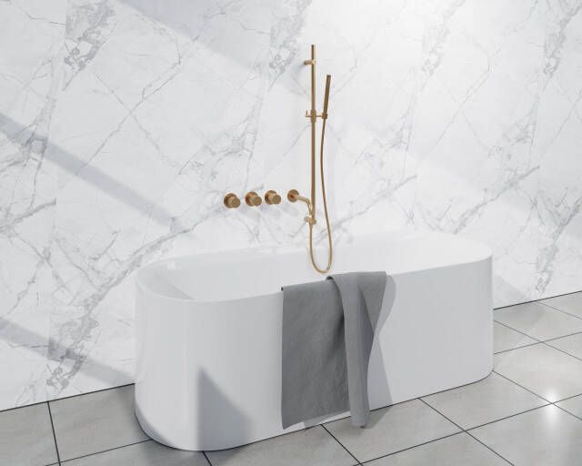 Fortifura Nebbio Badcombinatie-set thermostaatkraan inbouwdeel glijstang gladde doucheslang staaf handdouche uitbreiding inbouwdeel uitloop geborsteld messing SW1183067 SW1111531 SW728176 SW720570 SW1183076 SW
