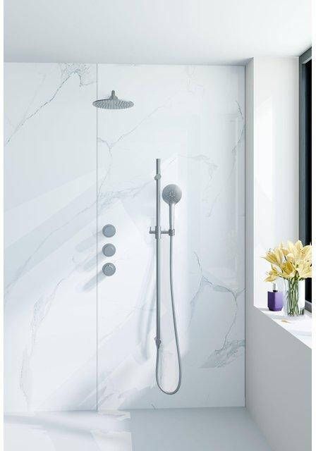 Fortifura Nebbio Regendoucheset inbouwkraan inbouwdeel glijstang doucheslang glad ronde handdouche 35cm wandarm ronde hoofddouche geborsteld RVS PVD (RVS) SW1183066 SW1111529 SW728177 SW799447 SW720561 SW1