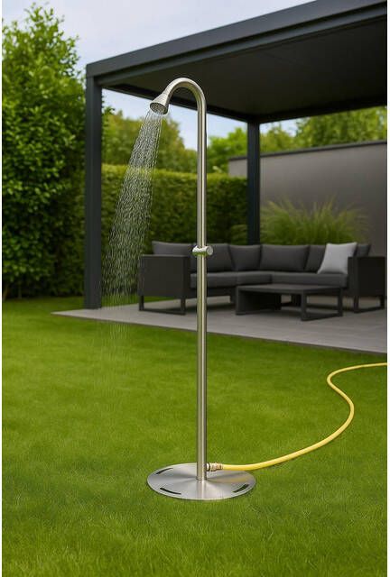 Fortifura Outdoor Verplaatsbare Buitendouche RVS 316 tuinslang aansluiting PVD Geborsteld RVS ML9018-SS_2
