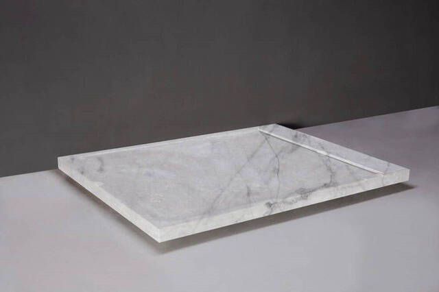 Forzalaqua Fresco douchebak 90x120cm Rechthoek inclusief RVS afvoer Natuursteen Carrara gepolijst 300020