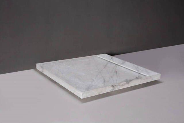 Forzalaqua Fresco douchebak 90x90x5cm Vierkant inclusief RVS afvoer Natuursteen Carrara gepolijst 300019