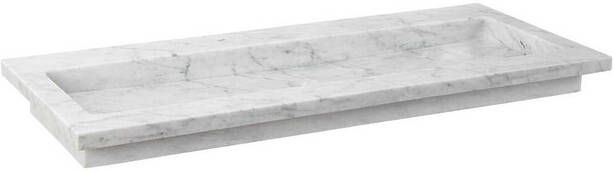 Forzalaqua Nova wastafel 100.5x51.5x9.5cm Rechthoek 0 kraangaten Natuursteen Carrara gepolijst 8010829