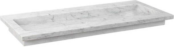 Forzalaqua Nova wastafel 120.5x51.5x9.5cm Rechthoek 1 kraangat Natuursteen Carrara gepolijst 8010833