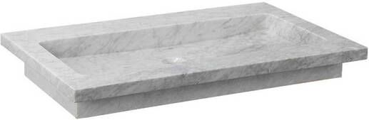 Forzalaqua Nova wastafel 80.5x51.5x9.5cm Rechthoek 1 kraangat Natuursteen Carrara gepolijst 8010827