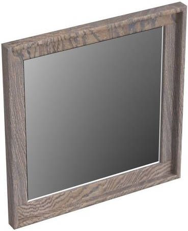 Forzalaqua Reno 2.0 spiegel 40x40cm Vierkant zonder verlichting met frame Massief Eiken Silver Grey 8071785