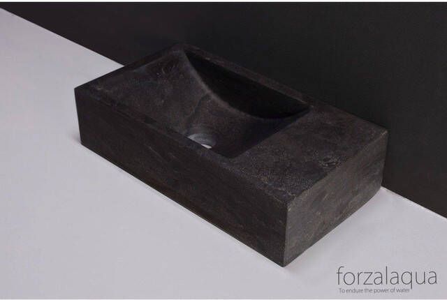 Forzalaqua Venetia fonteinbak 40x22x10cm wasbak Links 0 kraangaten Natuursteen Hardsteen gezoet 8011322