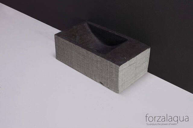 Forzalaqua Venetia fonteinbak 40x22x10cm wasbak Links 0 kraangaten Natuursteen Hardsteen gezoet & gefrijnd 8011326