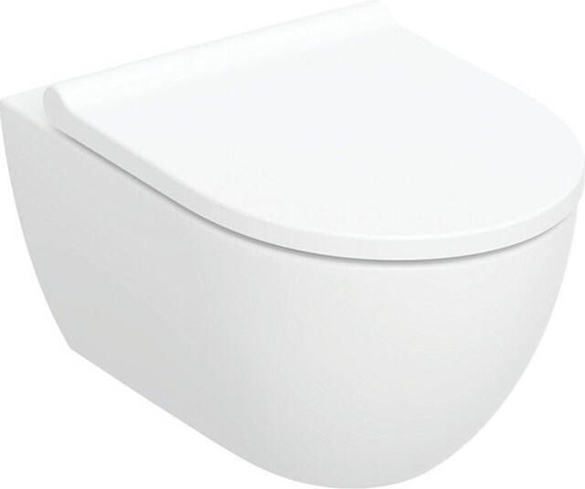 Geberit Acanto wc-pack hangend toilet 53 cm met KeraTect diepspoel TurboFlush en spoelrandloos met softclose en quick-release toiletzitting wit