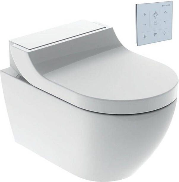 Geberit AquaClean Tuma Comfort Douchewc decorplaat glas met wandbediening wit SW87553 SW107038