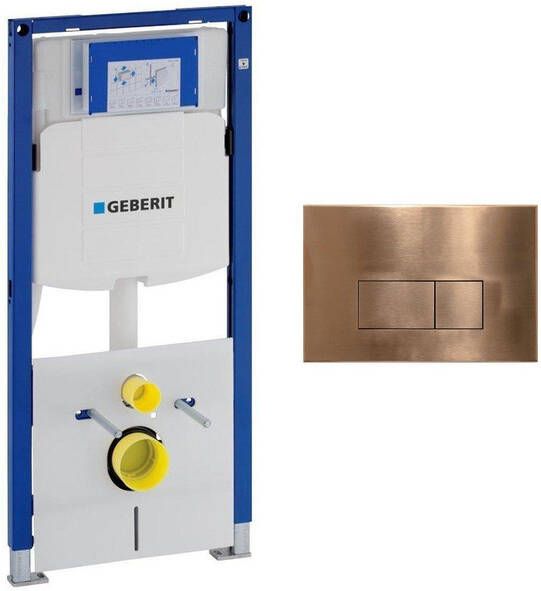 Geberit Duofix Element UP 320 QeramiQ metal bedieningsplaat wand 112cm rechthoekige knoppen metaal koper SW706197 0700090