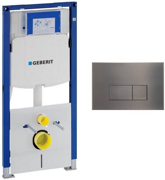 Geberit Duofix Element UP 320 QeramiQ metal bedieningsplaat wand 112cm rechthoekige knoppen metaal gunmetal SW706199 0700090