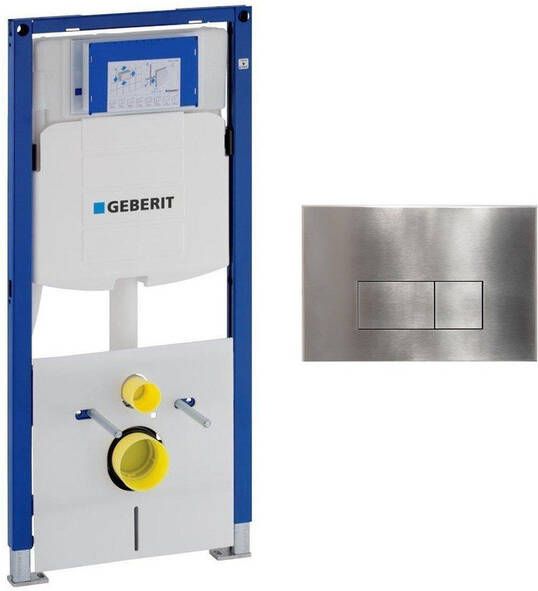 Geberit Duofix Element UP 320 QeramiQ metal bedieningsplaat wand 112cm rechthoekige knoppen metaal RVS SW706195 0700090