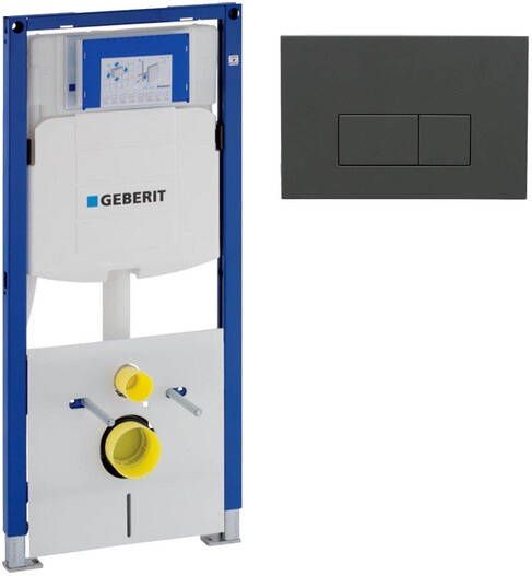 Geberit Duofix Element UP 320 QeramiQ push bedieningsplaat wand 112cm bedieningsplaat antraciet mat rechthoekige knoppen kunststof wit glans SW1102377 0700090