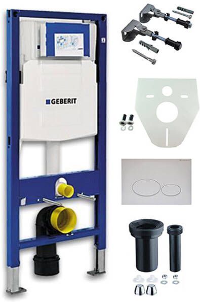 Geberit Duofix Element voor wand wc drukplaat wit glans Sigma inbouwreservoir 12cm UP320 32.4950