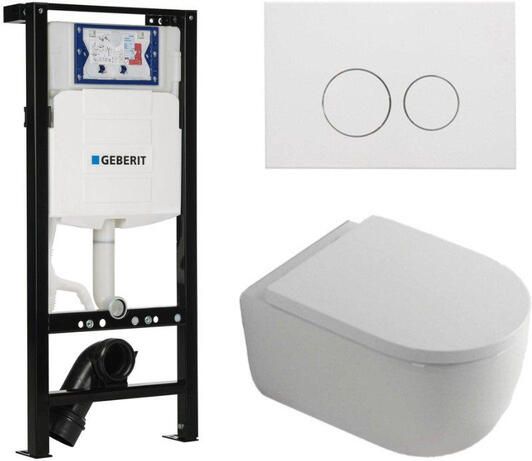 Geberit QeramiQ Dely Swirl Toiletset 36.3x51.7cm diepspoel rimless UP320 plieger inbouwreservoir 35mm zitting mat witte metalen bedieningsplaat ronde knoppen wit mat SW1381697 SW706190 SW1000767 SW1026257