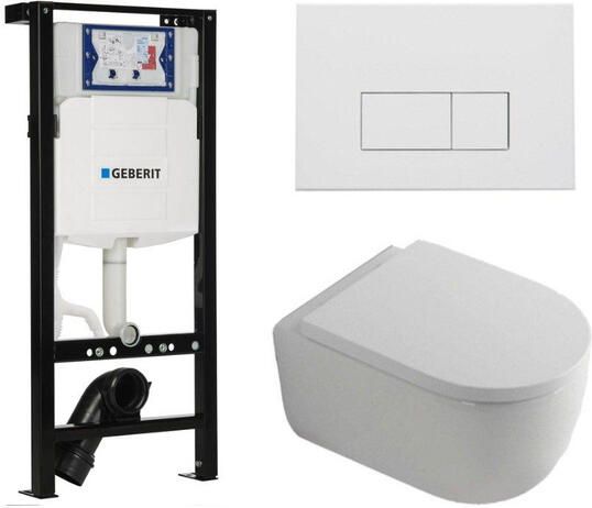 Geberit QeramiQ Dely Swirl Toiletset 36.3x51.7cm diepspoel rimless UP320 plieger inbouwreservoir 35mm zitting mat witte metalen bedieningsplaat rechtehoekige knoppen wit mat SW1381697 SW706191 SW1000767 SW1026257