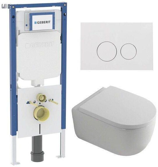 Geberit QeramiQ Dely Swirl Toiletset 36.3x51.7cm UP720 Duofix Sigma inbouwreservoir 35mm zitting glans witte bedieningsplaat ronde knoppen wit glans SW1237202 SW706186 SW1000767 SW1026256