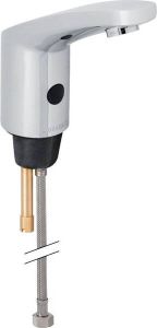 Geberit elektronische wastafelkraan HyTronic 185 infraroodbesturing werkt op batterijen chroom