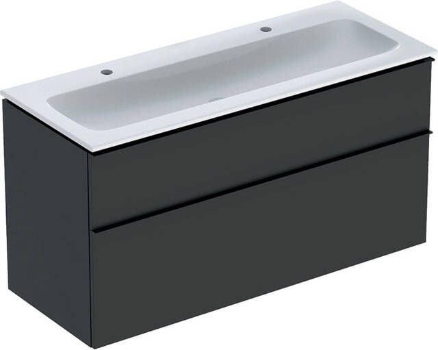 Geberit iCon badkamermeubelset 120x63x48cm 2 lades met softclose vuilafstotend Spaanplaat lava mat 502.334.jk.1