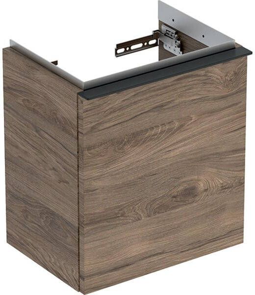 Geberit iCon fonteinonderkast 37x41.5x27.9cm 1 deur linksdraaiend met softclose Spaanplaat Noten 502.301.jr.1