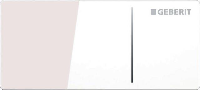 Geberit Omega70 bedieningplaat meubeldrukker 2-toets spoeling frontbediening voor toilet 11.2x5cm glas wit 115083SI1